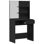 vidaXL Table de Toilette avec tiroir Chêne noir 74.5 x 40 x 141 cm