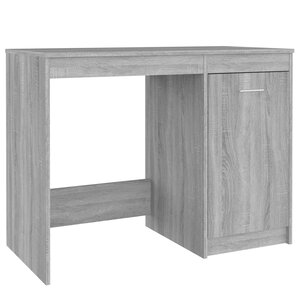 Bureau table poste de travail meuble d'ordinateur informatique étude sonoma 100 x 50 x 76 cm bois d'ingénierie gris 02_0023940