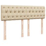 vidaXL Sommier à lattes de lit avec matelas Crème 140x200 cm Tissu