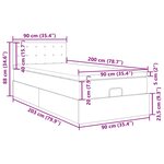 vidaXL Lit ottoman avec matelas et LED marron foncé 90x200 cm tissu