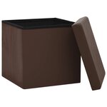 vidaXL Tabourets de rangement pliables lot de 2 marron PVC