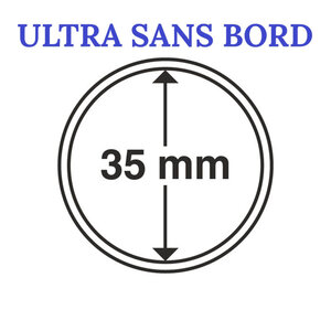 Capsules rondes sans bord ULTRA pour monnaies de collection. Diamètre intérieur - 35 mm