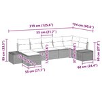 vidaXL Ensemble de canapé de jardin avec coussin 7 Pièces Gris polyrotin