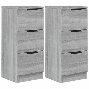 vidaXL Buffets 2 Pièces Sonoma gris 30x30x70 cm Bois d'ingénierie