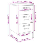 vidaXL Table de chevet vert olive 36x39x68 cm acier laminé à froid