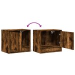 vidaXL Table de chevet murale avec lumières LED chêne fumé