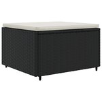 vidaXL Salon de jardin 6 Pièces avec coussins Noir Résine tressée