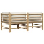 vidaXL Salon de jardin 2 Pièces avec coussins blanc crème Bambou