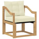 vidaXL Canapé d’extérieur Bois d'Acacia Massif Blanc et crème