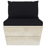 vidaXL Salon de jardin palette 9 Pièces avec coussins bois d'épicéa