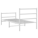vidaXL Cadre de lit métal avec tête de lit/pied de lit blanc 90x200 cm