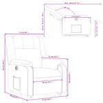 vidaXL Fauteuil inclinable électrique gris foncé tissu