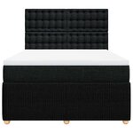 vidaXL Sommier à lattes de lit avec matelas Noir 140x190 cm Tissu