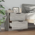vidaXL Tables de chevet 2 Pièces Sonoma gris Bois d'ingénierie