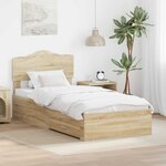 vidaXL Cadre de lit Chêne Sonoma 90 x 200 cm Bois d'ingénierie