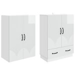 vidaXL Ensemble de Meubles 2 Pièces Blanc brillant Bois d'ingénierie