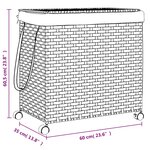 vidaXL Panier à linge avec roulettes 60x35x60 5 cm résine tressée