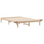 vidaXL Cadre de lit avec tables de chevet Naturel 140 x 210 cm