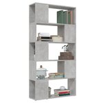 vidaXL Bibliothèque de séparation Gris béton 80x24x155 cm Aggloméré