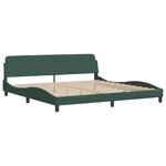vidaXL Lit avec matelas vert foncé 200x200 cm velours