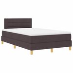 vidaXL Lit à ressorts avec Matelas & LED Marron foncé 120x200 cm Tissu