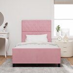 Lit vidaXL Rose 120x190 cm Velours