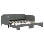 vidaXL Lit de jour avec gigogne sans matelas gris foncé 90x190 cm