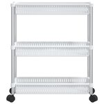 vidaXL Chariot de rangement à 3 niveaux Argenté et blanc Aluminium