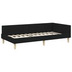 vidaXL Cadre de lit d'angle avec matelas 2 pc Noir 80 x 200 cm tissu