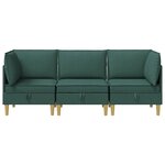 vidaXL Canapé modulaire avec rangement 3 Pièces Vert foncé Tissu