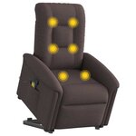 vidaXL Fauteuil inclinable de massage Marron foncé Tissu