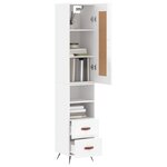 vidaXL Buffet haut Blanc brillant 34 5x34x180 cm Bois d'ingénierie