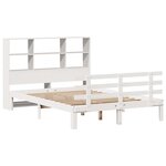 vidaXL Lit bibliothèque sans matelas blanc 120x190 cm bois pin massif