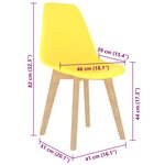 vidaXL Chaises à manger lot de 6 jaune plastique