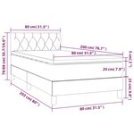 vidaXL Sommier à lattes de lit avec matelas LED Taupe 80x200cm Tissu