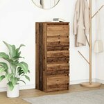 vidaXL Buffet avec tiroirs vieux bois 37 5x35x99 cm bois d'ingénierie
