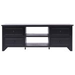 vidaXL Meuble TV Noir 108x30x40 cm Bois de Paulownia solide