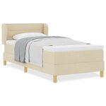 Lit à ressort vidaXL avec matelas Crème 90x200 cm en tissu