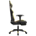 vidaXL Chaise de jeu de massage avec repose-pied Noir&Doré Similicuir