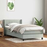vidaXL Sommier à lattes de lit et matelas gris clair 80x220 cm velours