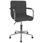 Chaise fauteuil siège pivotante de bureau informatique étude foncé tissu gris 02_0024125
