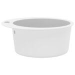 vidaXL Évier de cuisine Granit Rond Blanc