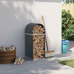 vidaXL Porte-bûches Anthracite 40x45x100 cm Acier galvanisé