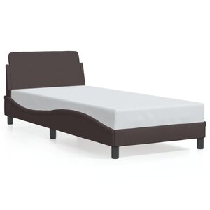 vidaXL Cadre de lit Dover marron foncé 90x190 cm tissu