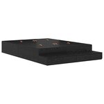 vidaXL Cadre de lit avec rangement Chêne noir 140 cm Bois d'ingénierie