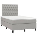 vidaXL Sommier à lattes de lit matelas LED gris clair 120x190 cm tissu