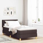 vidaXL Lit à ressorts avec matelas Marron foncé 200 x 100 cm Polyester