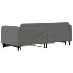 vidaXL Lit de jour avec gigogne et tiroirs gris foncé 80x200 cm tissu