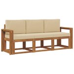 vidaXL Ensemble de canapés d'extérieur 3 pc Naturel et Beige