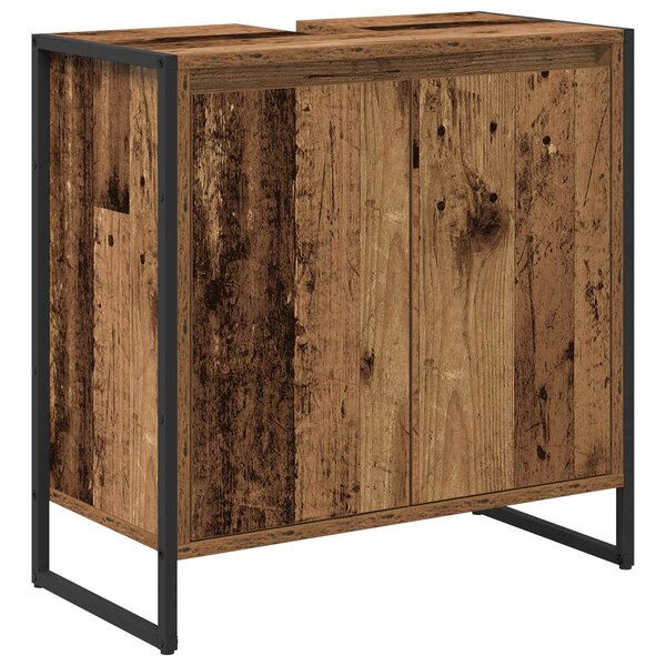 vidaXL Cabinet de salle de bain avec porte Bois Ancien 60 x 30 x 60 cm